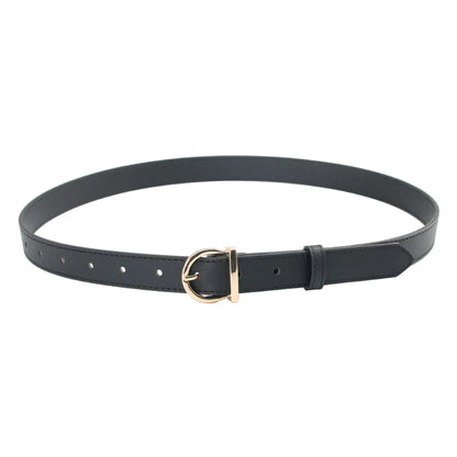 Basic Lady Simple Style Solid Color Pu Leather Alloy Women'S Leather Belts