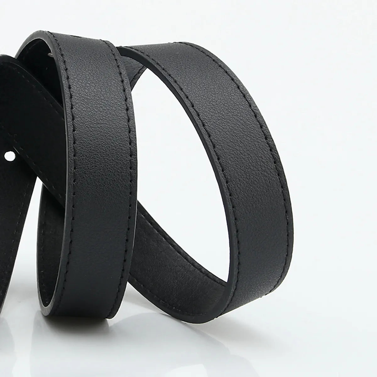 Basic Lady Simple Style Solid Color Pu Leather Alloy Women'S Leather Belts