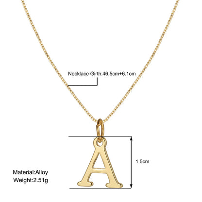 Basic Letter Alloy Plating Women'S Pendant Necklace