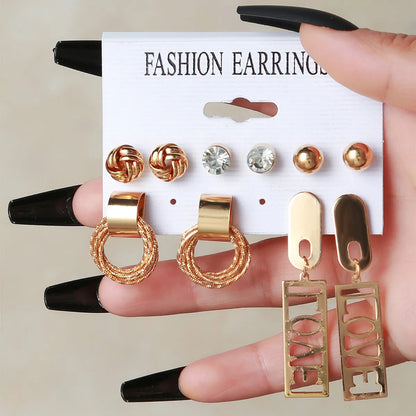 Basic Letter Solid Color Alloy Plating Women'S Drop Earrings Ear Studs