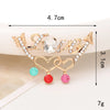 1 Piece Alloy Artificial Pearls Rhinestones Love Basic