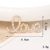 1 Piece Alloy Artificial Pearls Rhinestones Love Basic