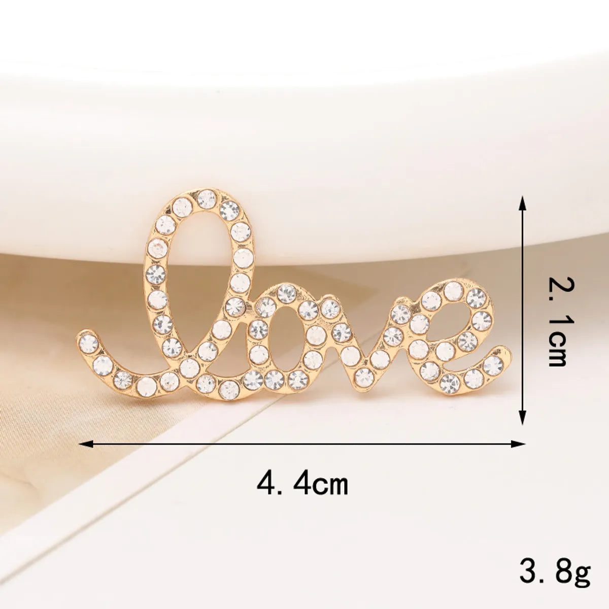 1 Piece Alloy Artificial Pearls Rhinestones Love Basic