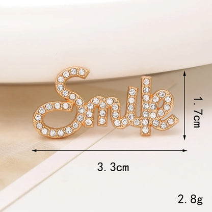 1 Piece Alloy Artificial Pearls Rhinestones Love Basic