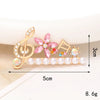 1 Piece Alloy Artificial Pearls Rhinestones Love Basic