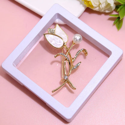 Basic Modern Style Classic Style Animal Flower Alloy Plating Inlay Artificial Pearls Rhinestones Women'S Brooches