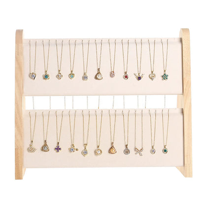 Basic Modern Style Classic Style Bevel Solid Wood Flannel Jewelry Display Jewelry Rack