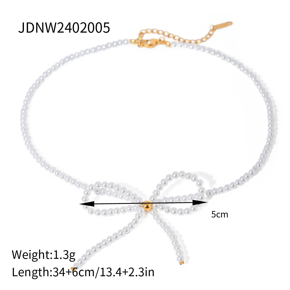 Basic Modern Style Classic Style Bow Knot 304 Stainless Steel Imitation Pearl Beaded 18K Gold Plated Women'S Choker