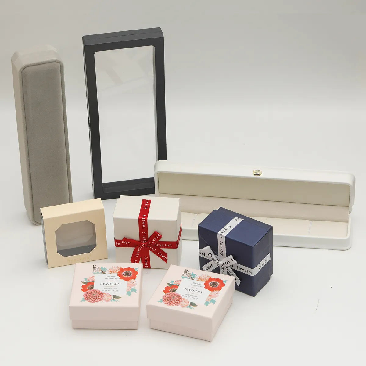 Basic Modern Style Classic Style Bow Knot Plastic Paper Gift Box Jewelry Boxes