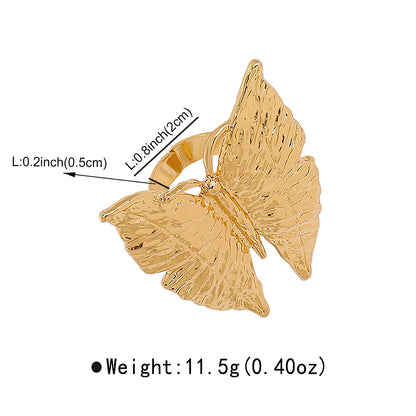 Basic Modern Style Classic Style Butterfly Alloy Women'S Open Rings