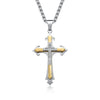 Basic Modern Style Classic Style Cross 304 Stainless Steel Inlay Zircon Men'S Pendant Necklace