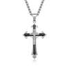 Basic Modern Style Classic Style Cross 304 Stainless Steel Inlay Zircon Men'S Pendant Necklace