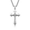 Basic Modern Style Classic Style Cross 304 Stainless Steel Inlay Zircon Men'S Pendant Necklace