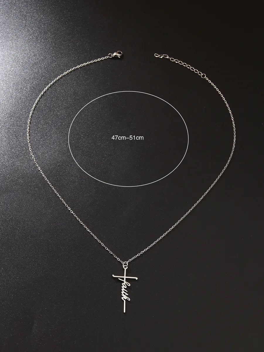 Basic Modern Style Classic Style Cross Alloy Men'S Pendant Necklace