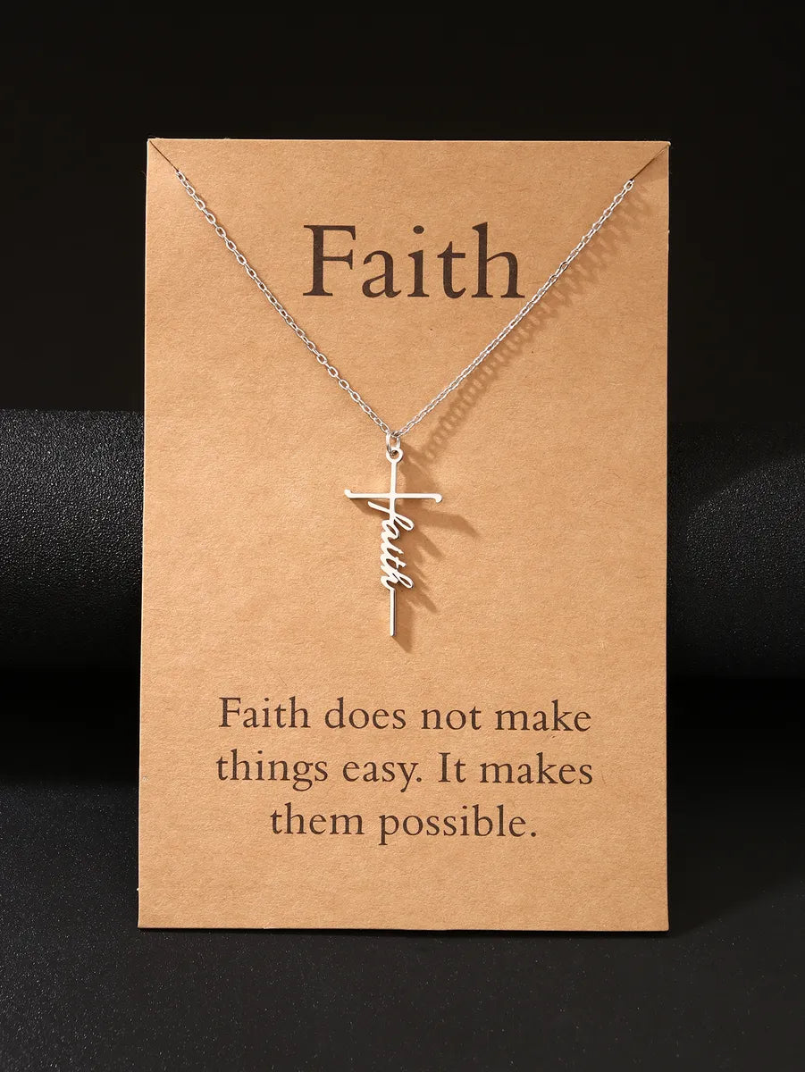 Basic Modern Style Classic Style Cross Alloy Men'S Pendant Necklace