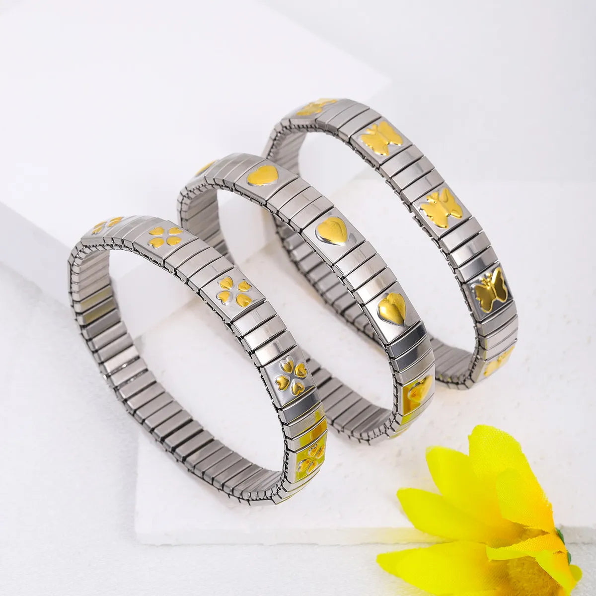 Basic Modern Style Classic Style Geometric 304 Stainless Steel Plating Women'S Bracelets