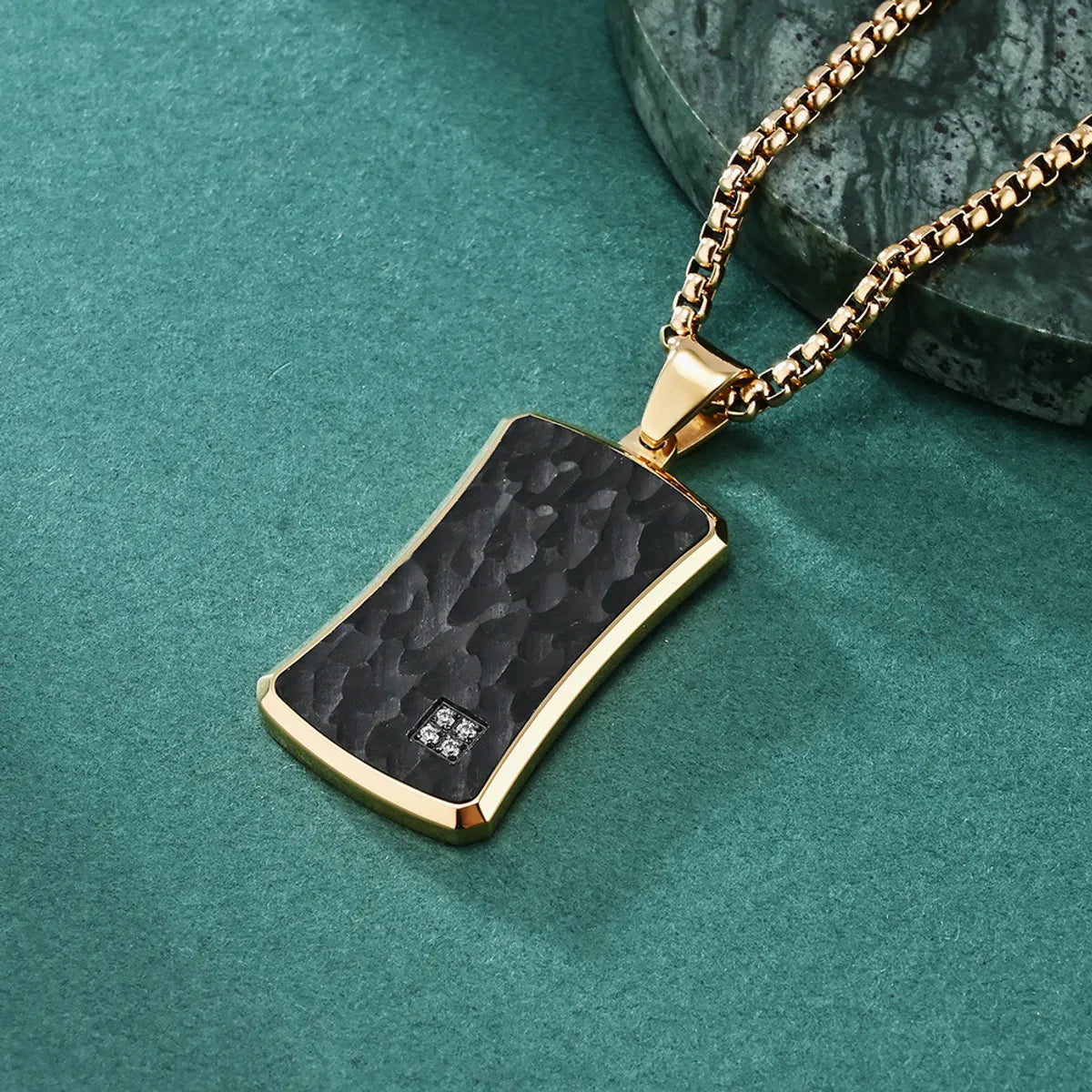 Basic Modern Style Classic Style Geometric Color Block Titanium Steel Plating Inlay Zircon Unisex Pendant Necklace