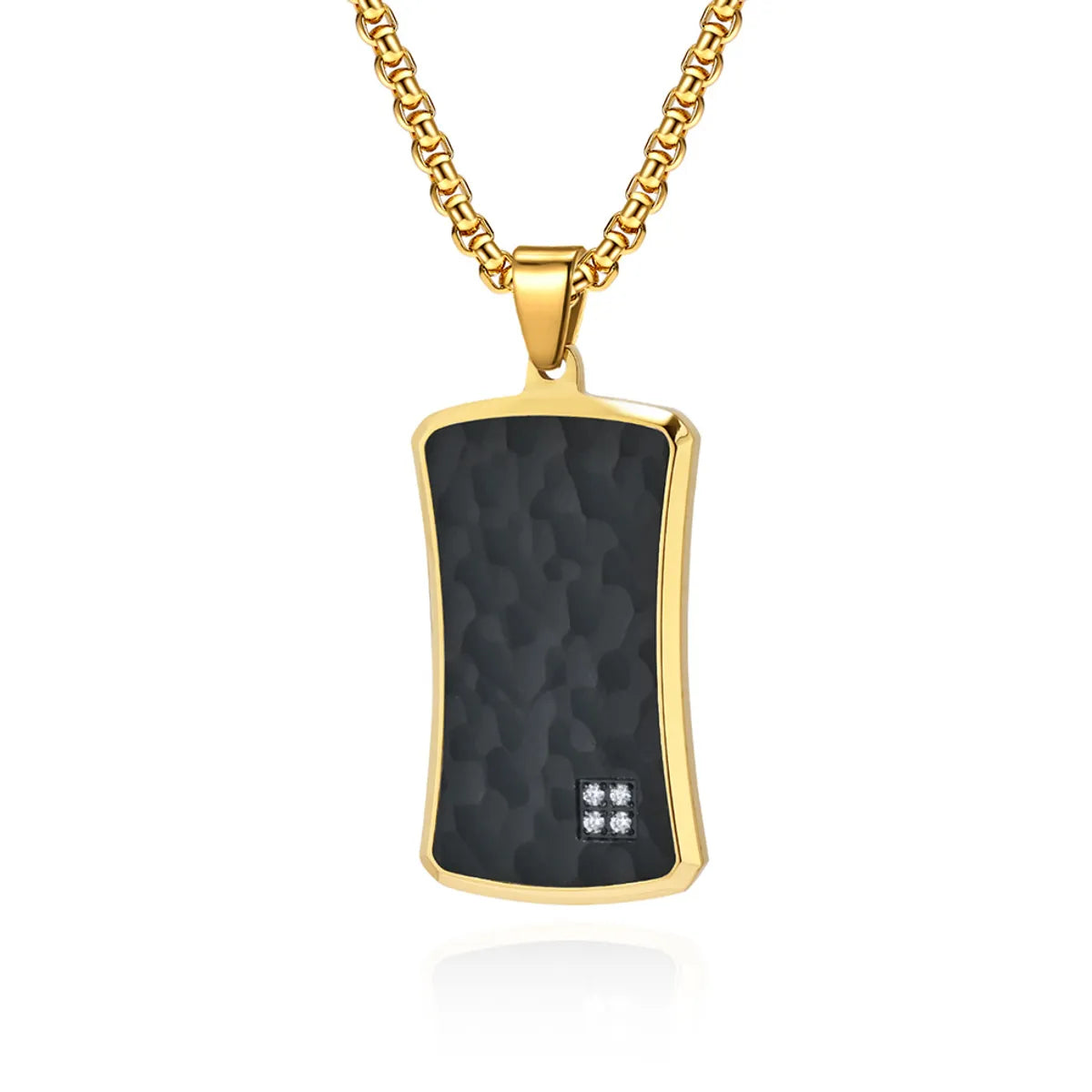 Basic Modern Style Classic Style Geometric Color Block Titanium Steel Plating Inlay Zircon Unisex Pendant Necklace