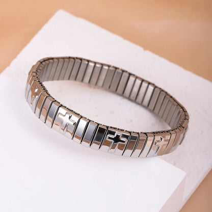 Basic Modern Style Classic Style Geometric Cross 304 Stainless Steel Plating Women'S Bracelets