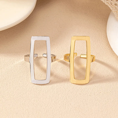 Basic Modern Style Classic Style Geometric Rectangle Iron Women'S Open Rings