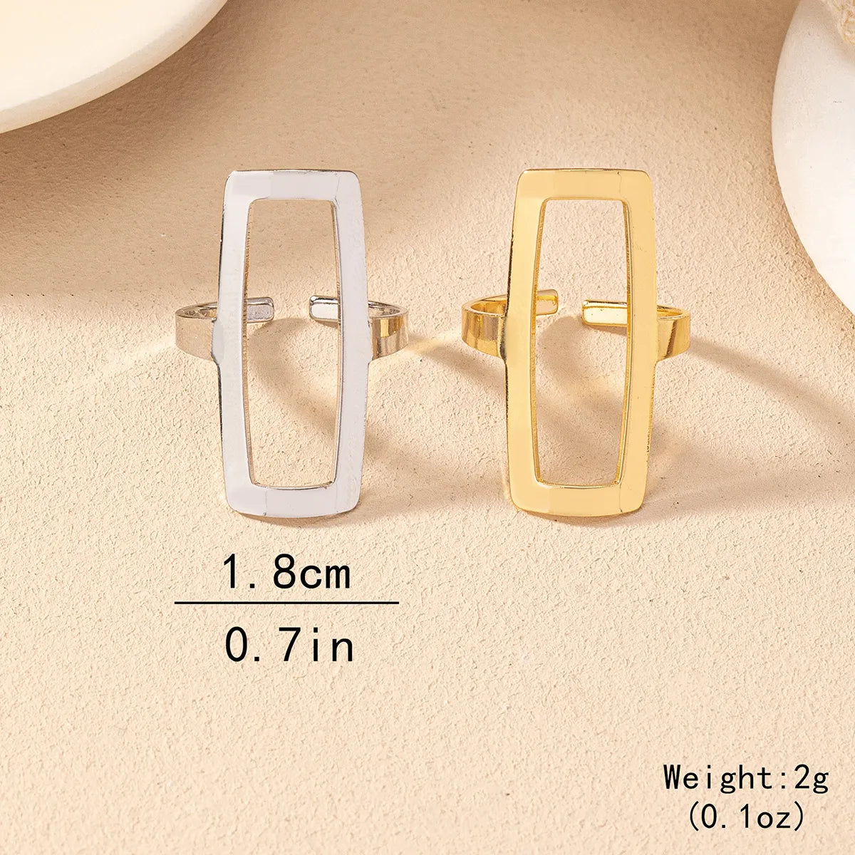 Basic Modern Style Classic Style Geometric Rectangle Iron Women'S Open Rings