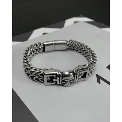 Basic Modern Style Classic Style Geometric Skull Titanium Steel Polishing Men'S Bracelets