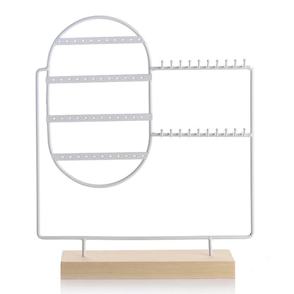 Basic Modern Style Classic Style Geometric Solid Wood Iron Plating Jewelry Display Jewelry Rack