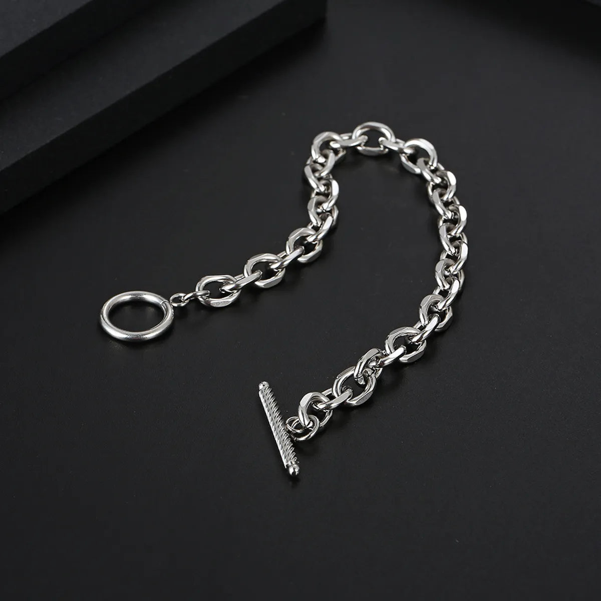 Basic Modern Style Classic Style Geometric Titanium Steel Polishing Chain Men'S Bracelets