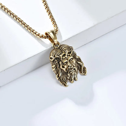 Basic Modern Style Classic Style Human 304 Stainless Steel 18K Gold Plated Men'S Pendant Necklace