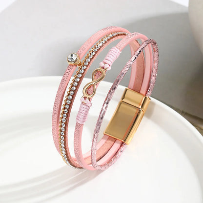 Basic Modern Style Classic Style Infinity Pu Leather Layered Women'S Bracelets