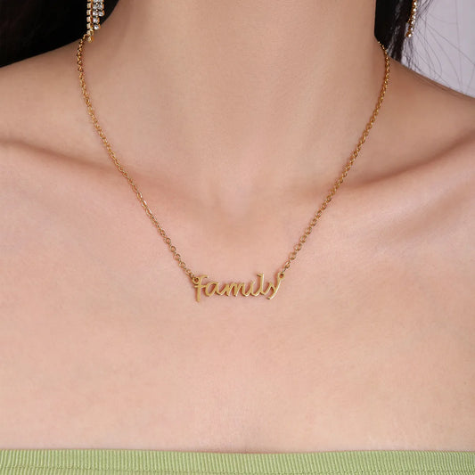 Basic Modern Style Classic Style Letter 18K Gold Plated 304 Stainless Steel Zinc Alloy Wholesale Pendant Necklace