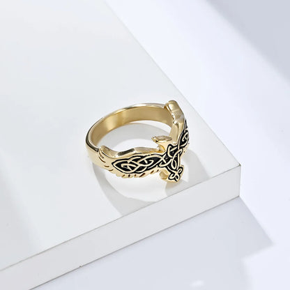 Basic Modern Style Classic Style Plaid Eagle 304 Stainless Steel 18K Gold Plated Unisex Rings