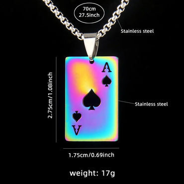 Basic Modern Style Classic Style Poker 201 Stainless Steel Unisex Pendant Necklace