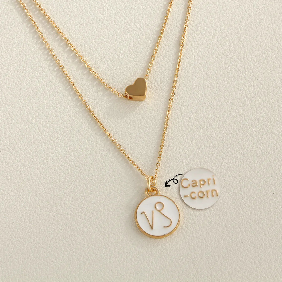 Basic Modern Style Classic Style Round Letter Constellation Alloy Copper Layered Plating 14K Gold Plated Women'S Pendant Necklace