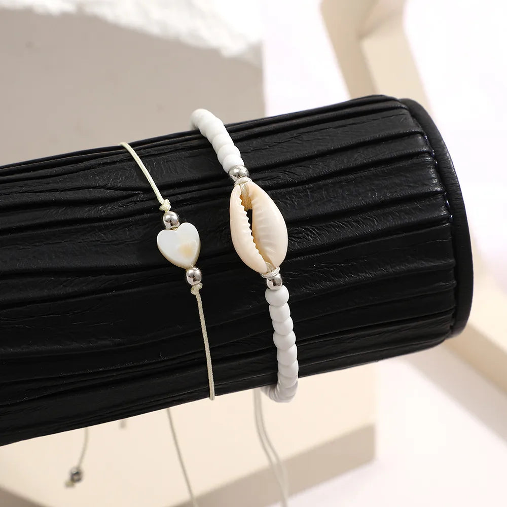 Wholesale Jewelry Basic Modern Style Classic Style Shell Plastic Resin Beaded Anklet