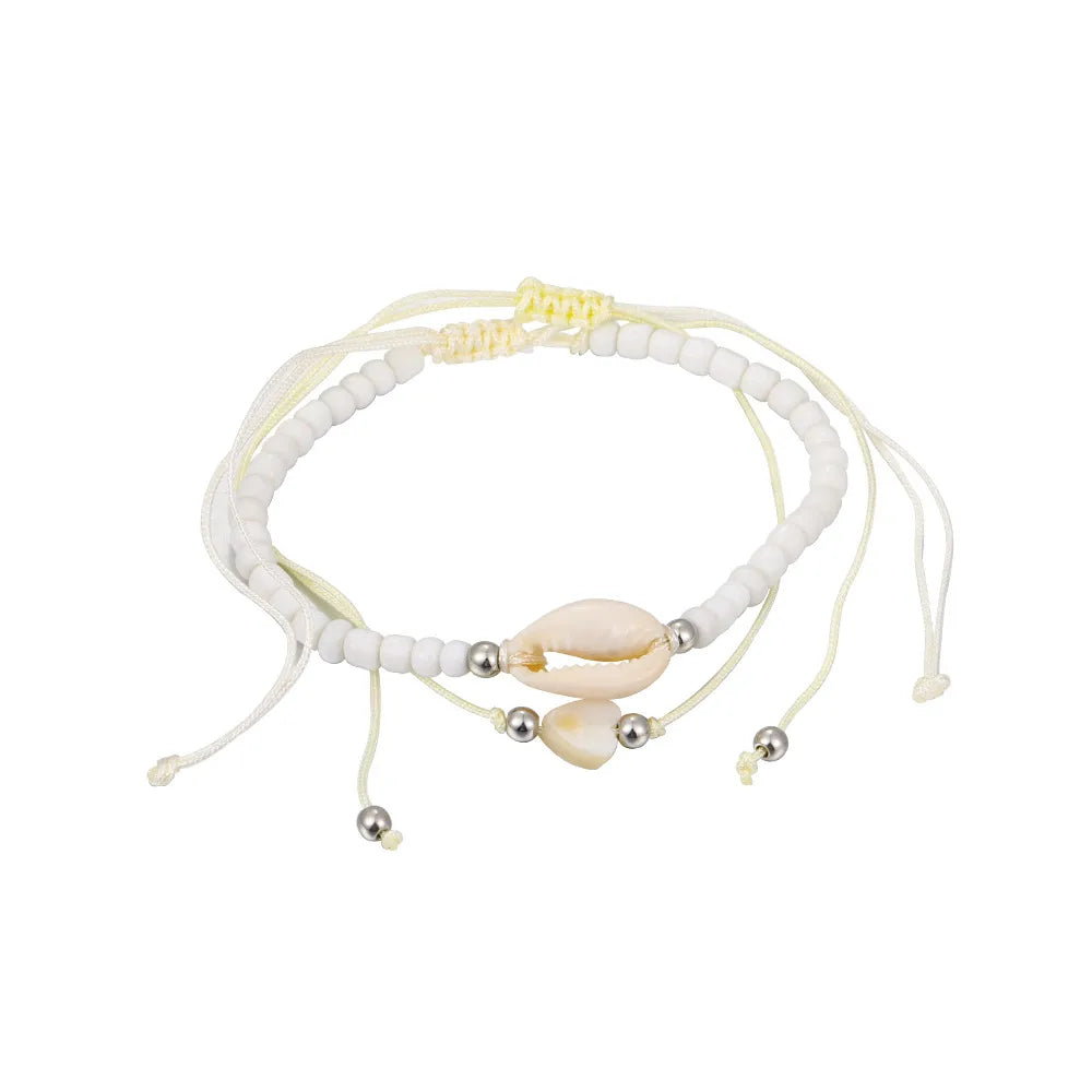 Wholesale Jewelry Basic Modern Style Classic Style Shell Plastic Resin Beaded Anklet