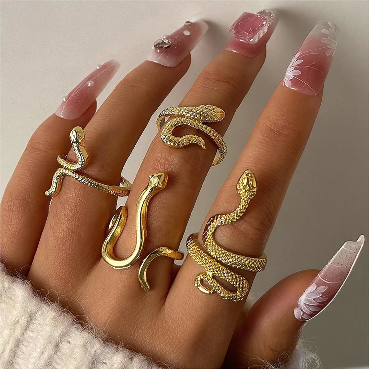 Basic Modern Style Classic Style Snake Alloy Women'S Open Rings Rings