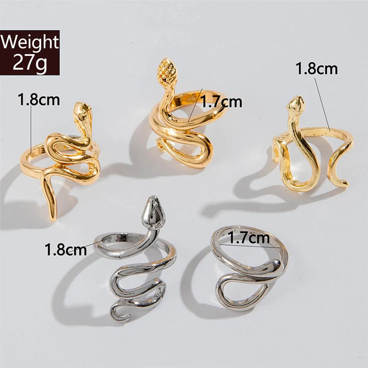 Basic Modern Style Classic Style Snake Alloy Women'S Open Rings Rings