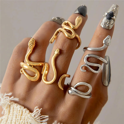 Basic Modern Style Classic Style Snake Alloy Women'S Open Rings Rings