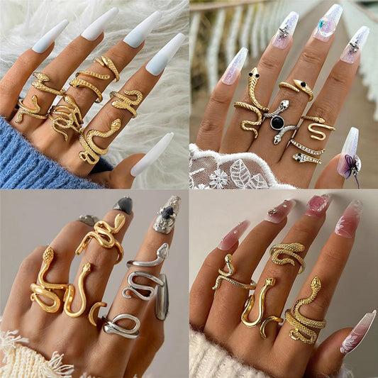 Basic Modern Style Classic Style Snake Alloy Women'S Open Rings Rings