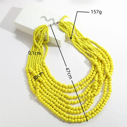 Basic Modern Style Classic Style Solid Color Wooden Beads Wholesale Necklace