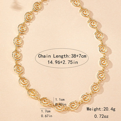 Basic Modern Style Classic Style Spiral Alloy Zinc Alloy Wholesale Necklace