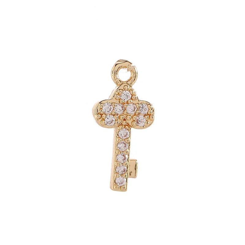 Basic Modern Style Classic Style Star Key Bell 14K Gold Plated Zircon Copper Wholesale Jewelry Accessories