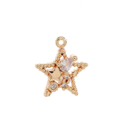 Basic Modern Style Classic Style Star Key Bell 14K Gold Plated Zircon Copper Wholesale Jewelry Accessories