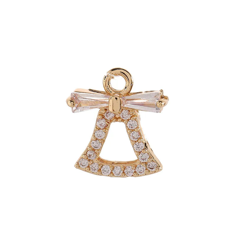 Basic Modern Style Classic Style Star Key Bell 14K Gold Plated Zircon Copper Wholesale Jewelry Accessories