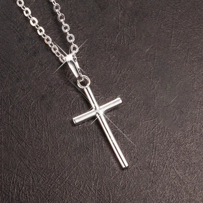 Basic Modern Style Cross Alloy Inlay Zircon Men'S Pendant Necklace