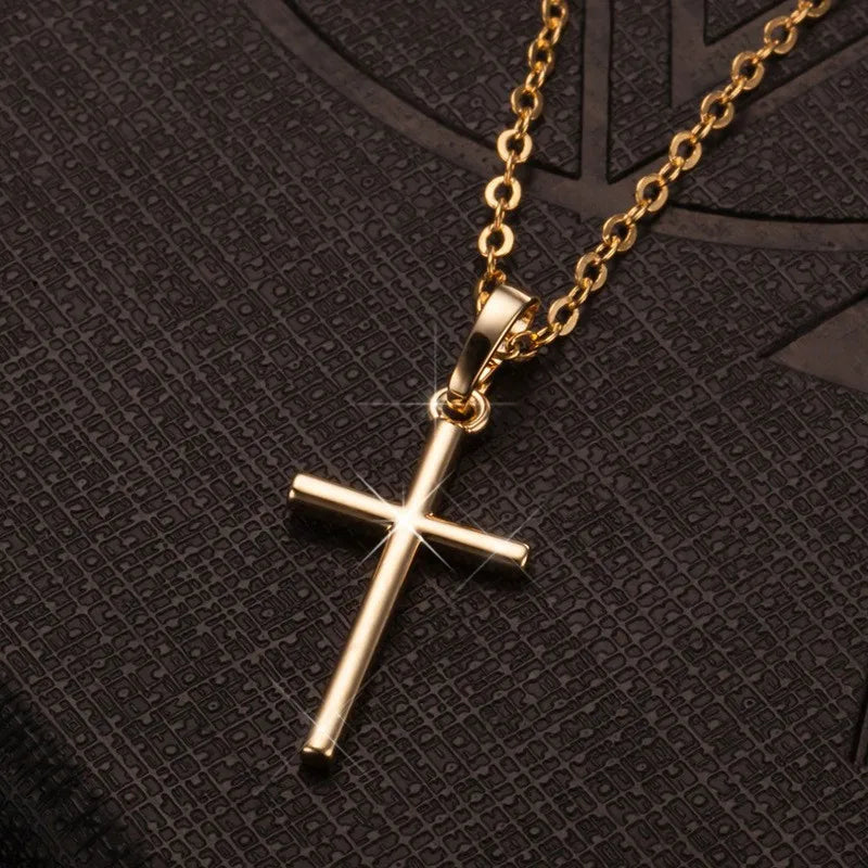 Basic Modern Style Cross Alloy Inlay Zircon Men'S Pendant Necklace