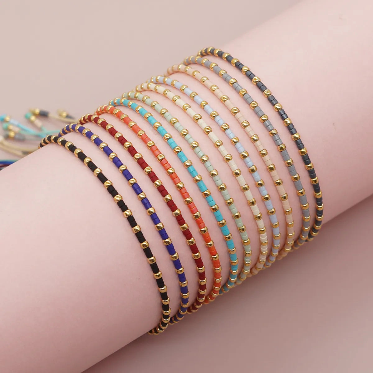 Basic Modern Style Geometric Glass Glass Rope Women's Bracelets