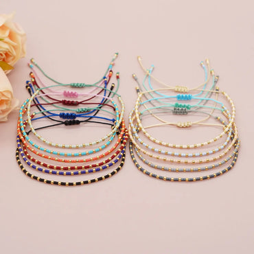 Basic Modern Style Geometric Glass Glass Rope Women's Bracelets