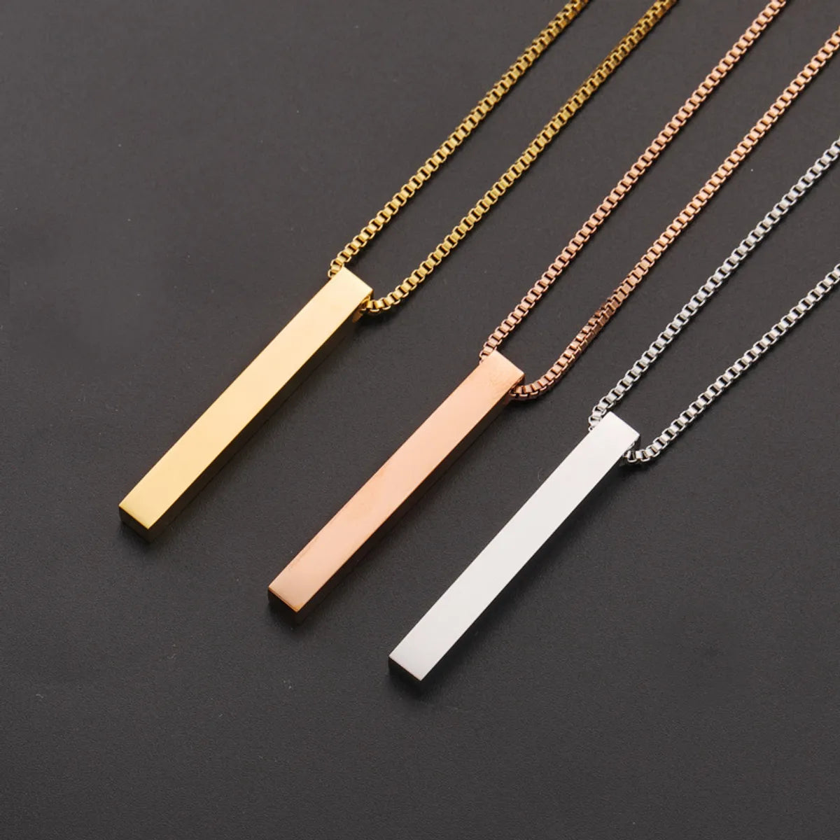 Basic Modern Style Geometric Stainless Steel Plating Gold Plated Silver Plated Pendant Necklace